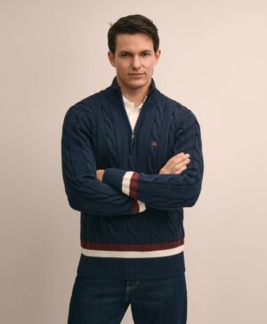 เสื้อเทนนิสผ้าฝ้าย Quarter-Zip
